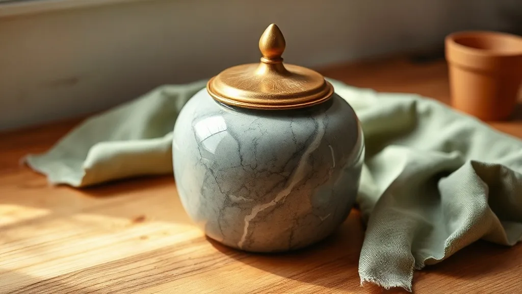 Bocal rond en marbre gris : un rangement qui dure