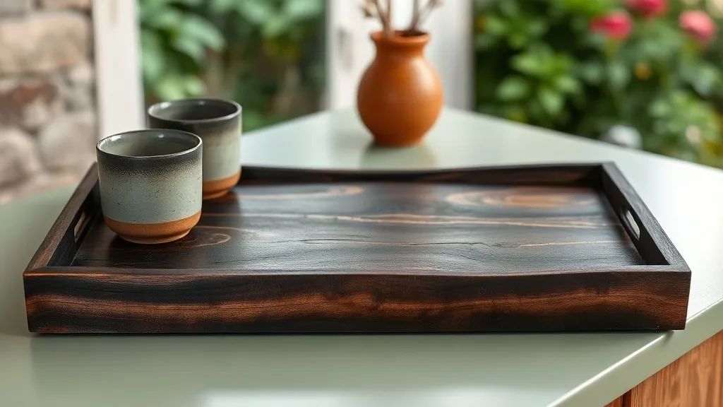 Grand plateau en bois d’acacia noir : l’accessoire qu’on garde, pas celui qu’on cache