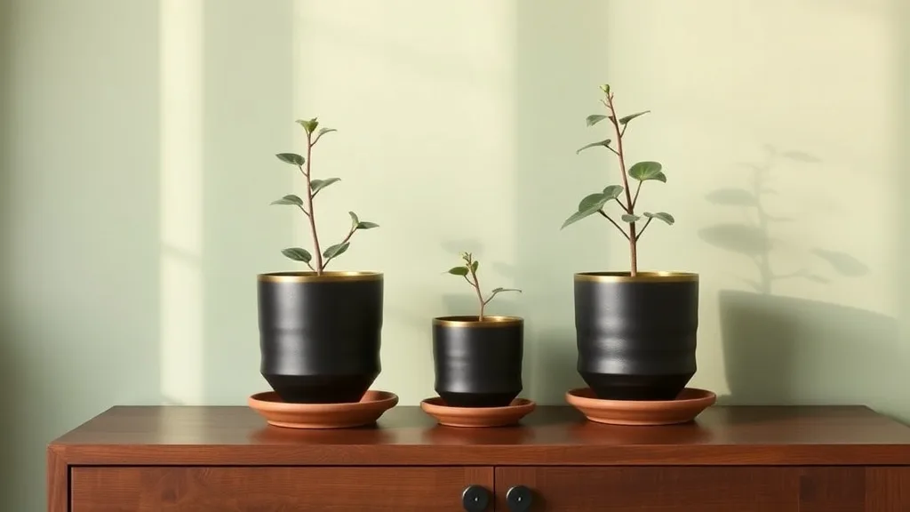 Pots Hendon noir et laiton : 3 cache-pots qui ne se jettent pas