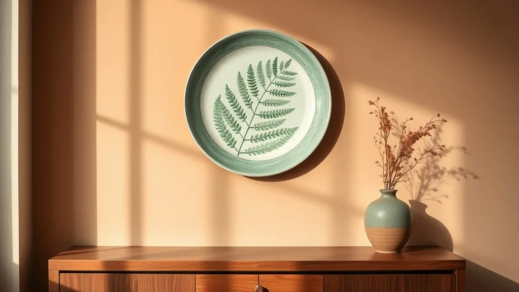 Assiette fougère en céramique verte : pourquoi elle mérite le mur