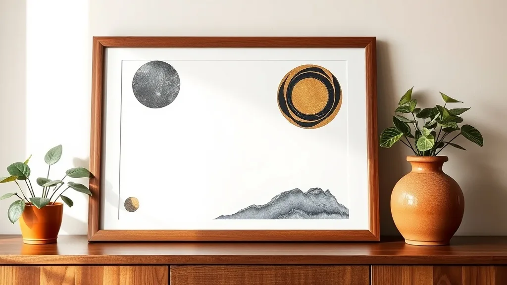 Affiche Encadrée Cercles Marbré Noir et Or A2 : Le Seul Élément Déco Qui Ne Se Démodera Jamais