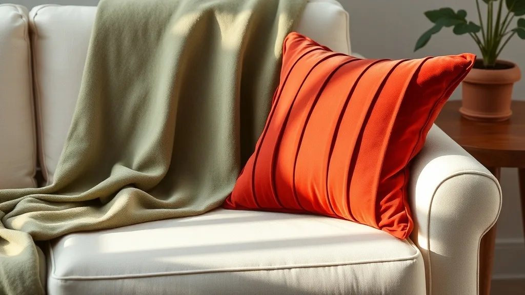 Coussin velours à plis paprika rouge : miser sur la texture