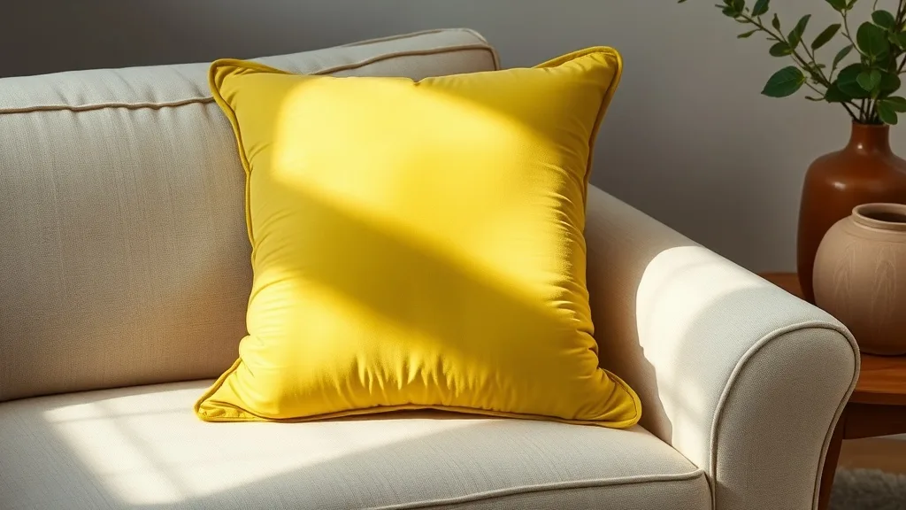 Coussin en velours à plis vert citron : un accessoire qui vit