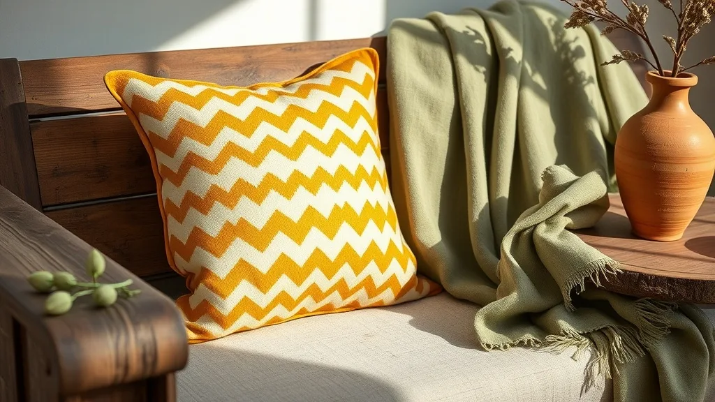Le coussin zigzag moutarde ne sera jamais un simple accessoire