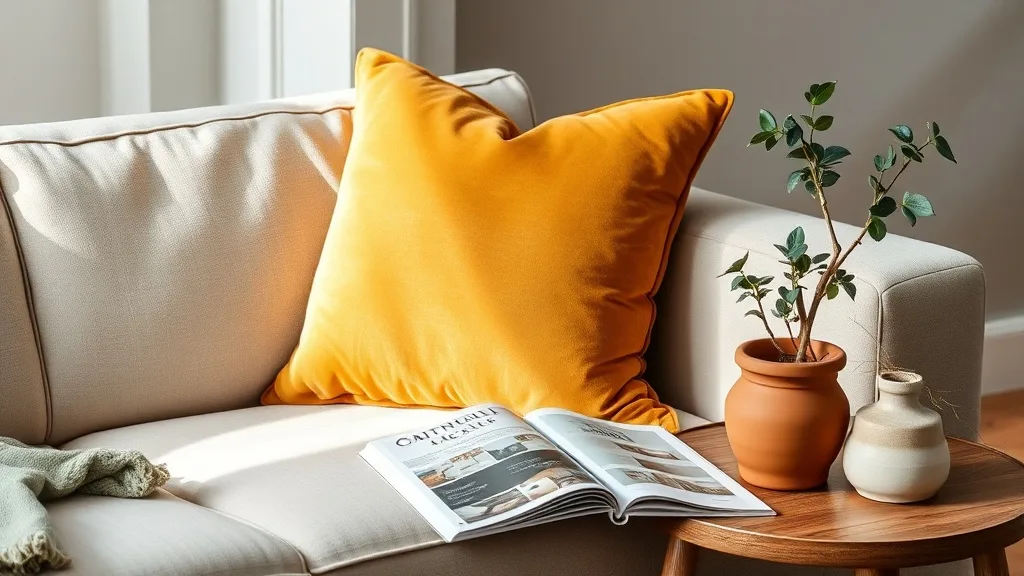 Coussin velours moutarde&nbsp;: l’accessoire qui tient la route