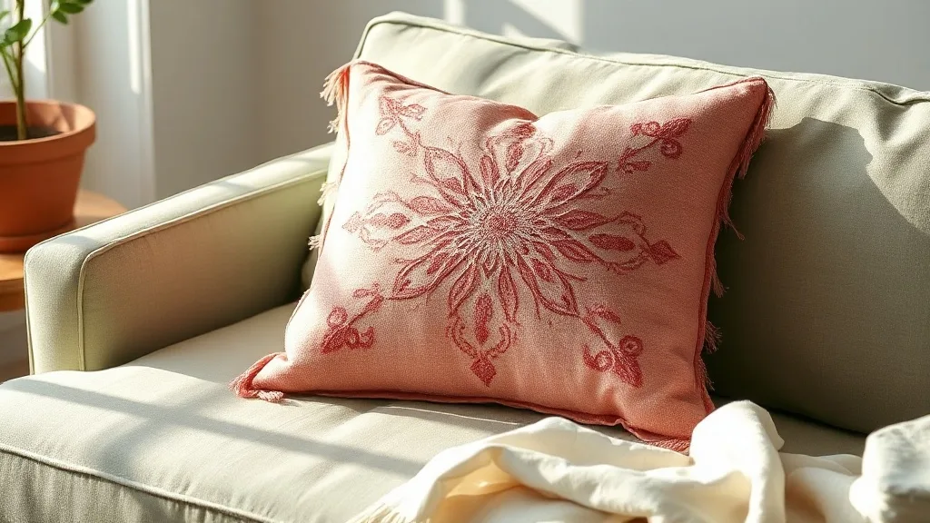 Coussin suzani rose brodé : l'accessoire qui se transmet