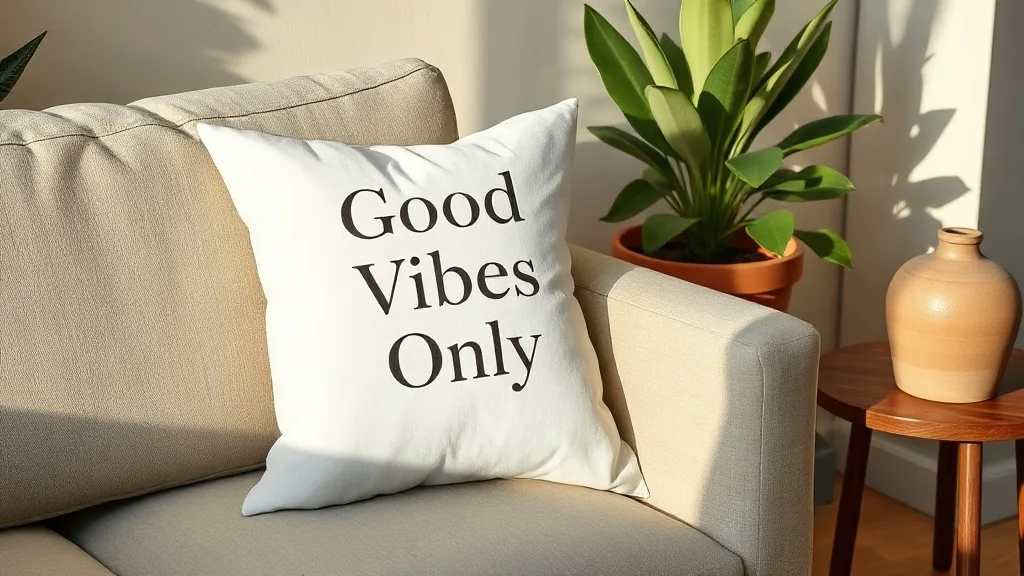 Coussin Good Vibes : miser sur le message ou la matière ?