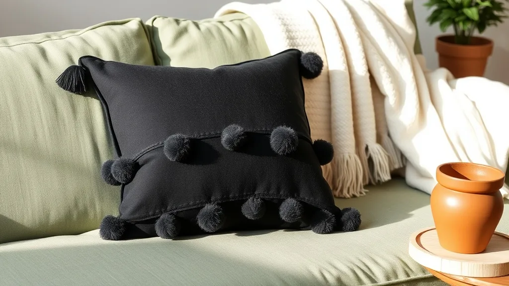 Coussin double couche à pompons : laissez parler la texture