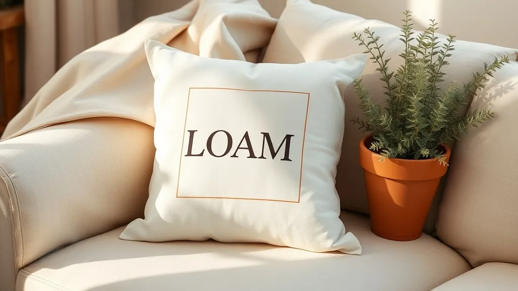 Coussin scandinave LOVE : blanc, typographie et ligne claire