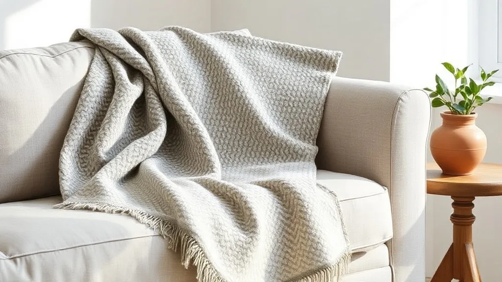 Plaid zig-zag en coton gris : le choix qui dure, tout simplement