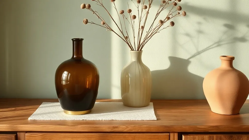Vase en verre marron et laiton : l’accessoire déco qui traverse le temps