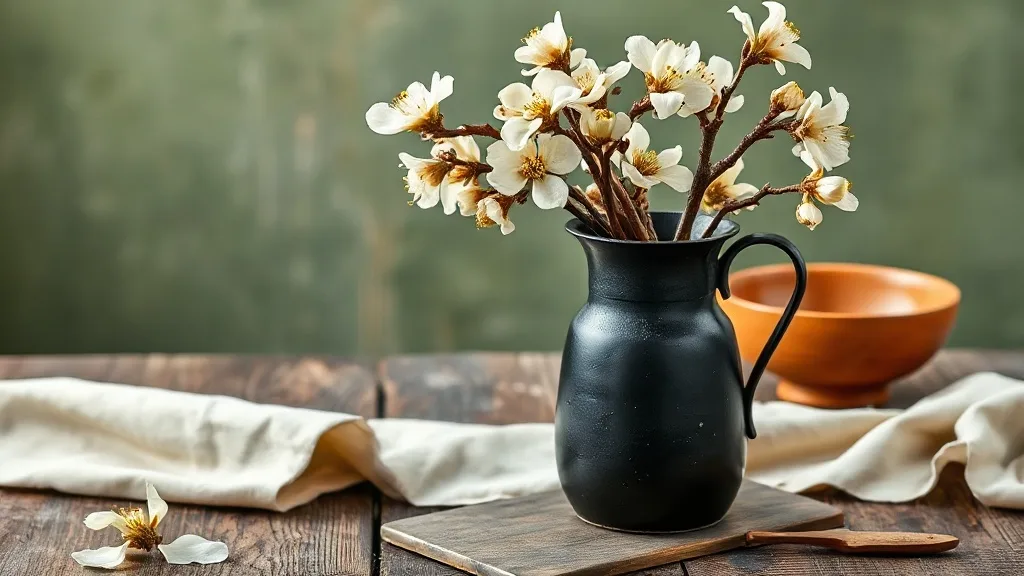 Vase en métal noir à poignée : l’accessoire qu’on garde vraiment