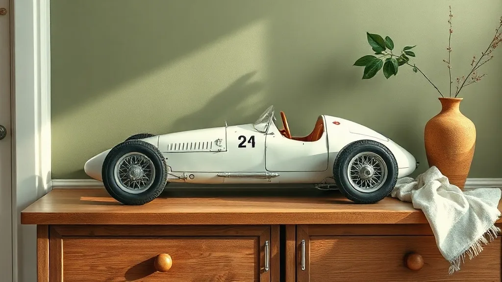 Voiture de course en métal blanche : pas qu’un jouet