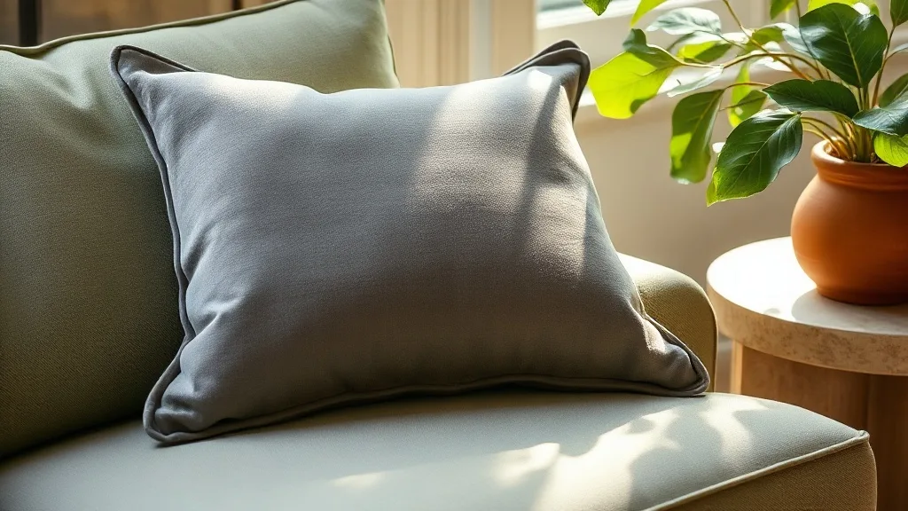 Coussin passepoil en velours gris : le détail qui structure tout