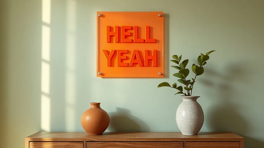 Hell Yeah en plexiglass orange fluo : l’affiche qui en dit long