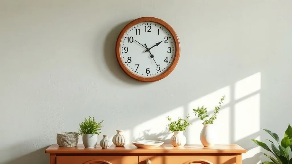 Horloge murale Polain en frêne : le charme silencieux