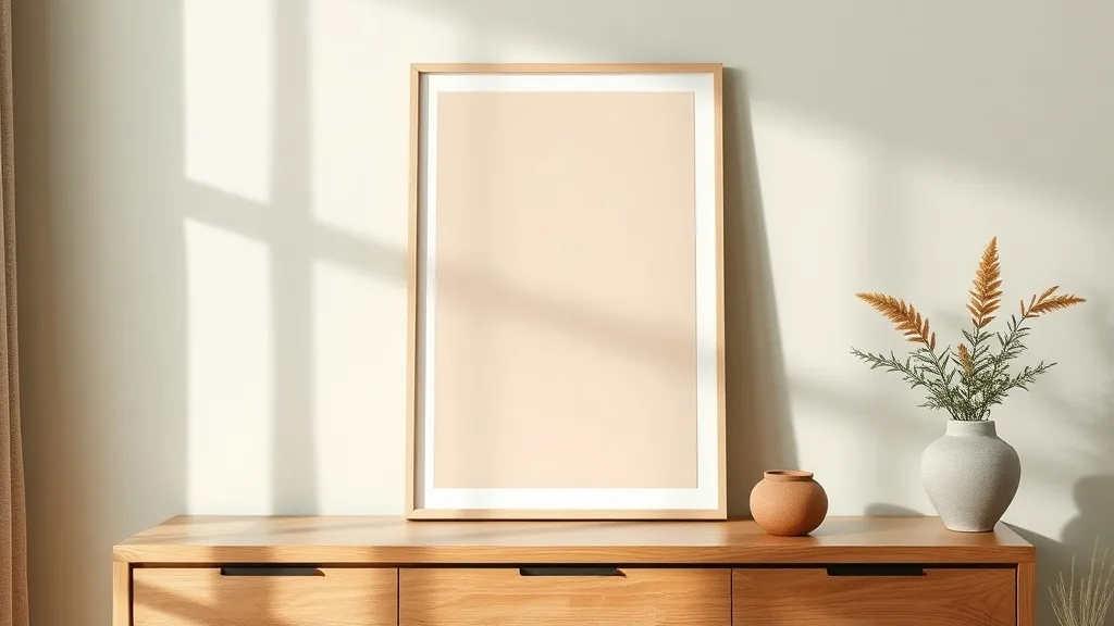 Affiche ligne minimaliste taupe et blanc : quand le mur respire
