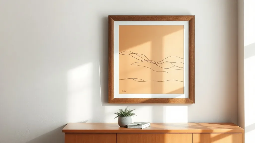 Art linéaire ocre et noir : fabrique un cadre qui vieillit bien
