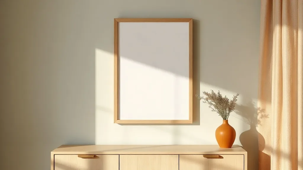 L’affiche beige et blanc encadrée : sobre, durable, indispensable
