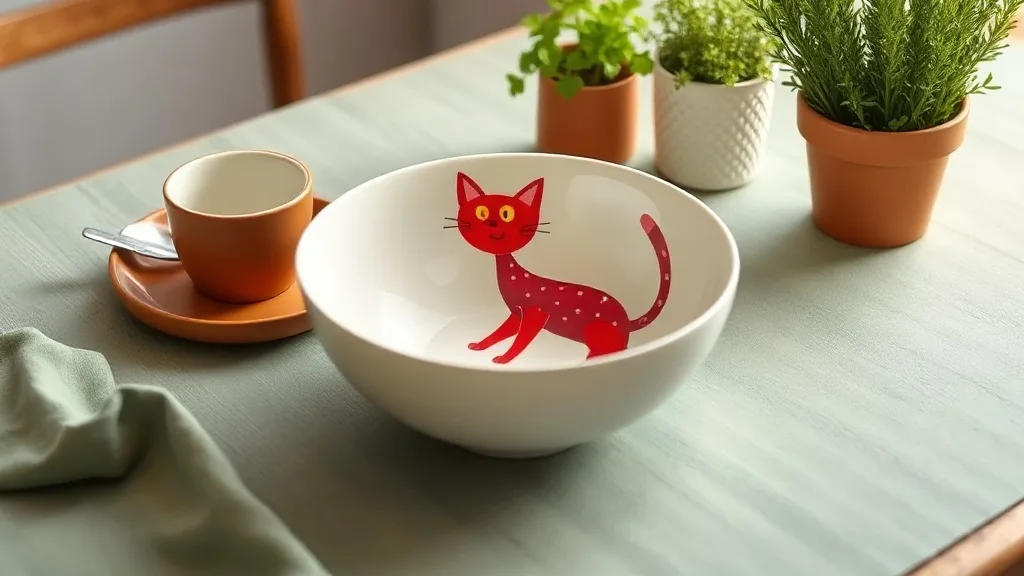 Bol chat rouge Ingela P. Arrhenius : l’éloge de la mélamine