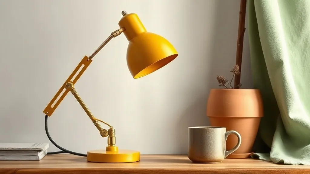 Lampe de bureau Loft jaune d’or : la mécanique bien faite, pas le gadget