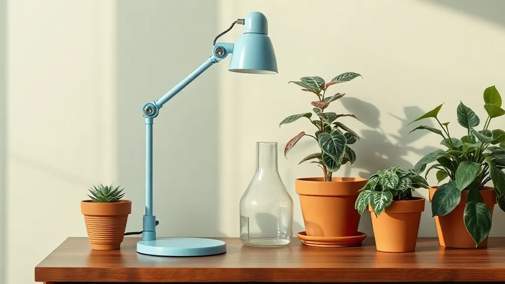 Lampe de bureau Loft bleu clair : le classique industriel