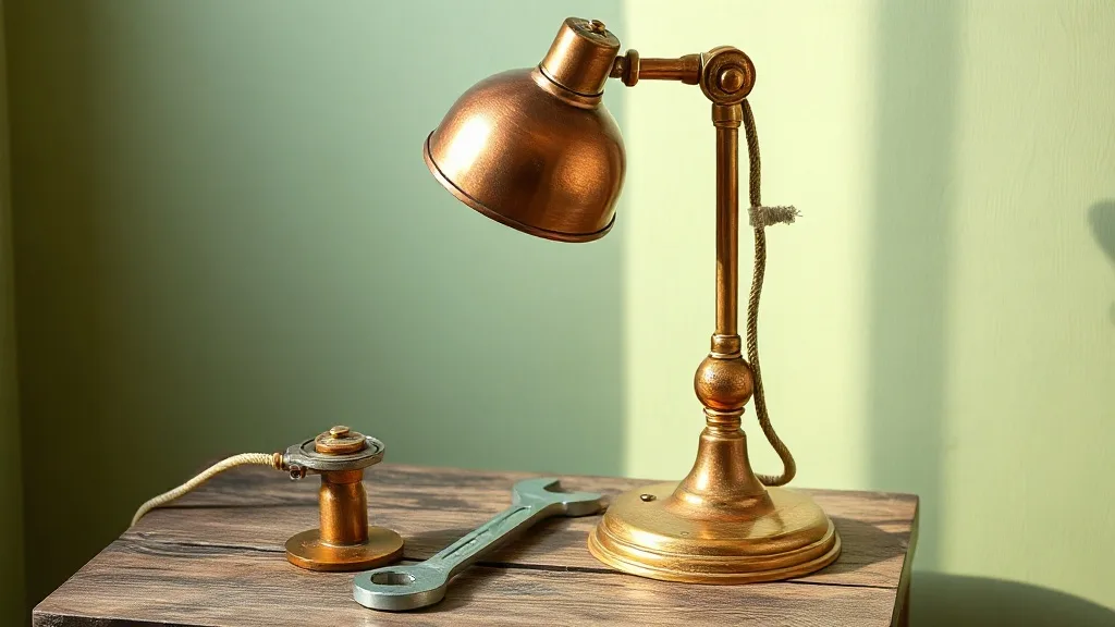 Lampe de bureau Jielde cuivre : style loft, pièces détachées et patine