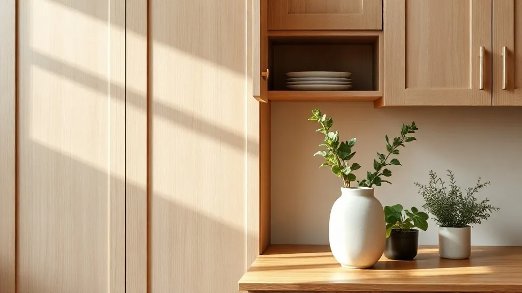 Une cuisine Veneta Cucine avec façade en bois et plan de travail sombre, vue d'ensemble d'un intérieur aménagé